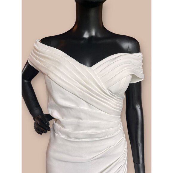 Side Ruched Off Shoulder Wedding Gown - Picture 2 of 6